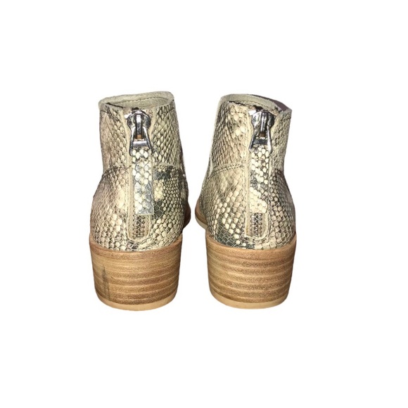 Dolce Vita Python Snake Print Embossed Leather Ankle Booties - Picture 6 of 8